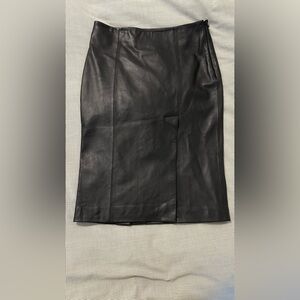 Bebe Genuine Leather Skirt NWT! Pencil with front/back slits, size XS